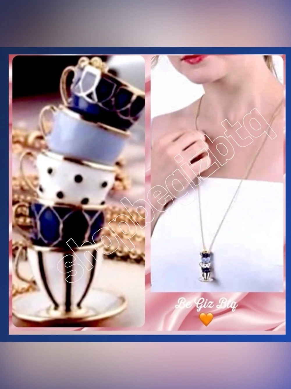 Kate Spade Authentic Tea Time Stacked Cups Necklace